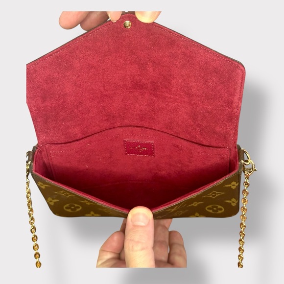 Louis Vuitton Pochette Félicie Flap Pouch Monogram Canvas Fuchsia Microfiber - Picture 3 of 8